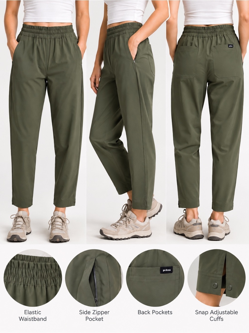 prAna Wonderland Rocks Pants XL Olive Hiking